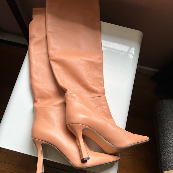 WANDLER Lina Lambskin Leather Knee-High Boots Sepia Color Size 39.5 NIB - Picture 2 of 10